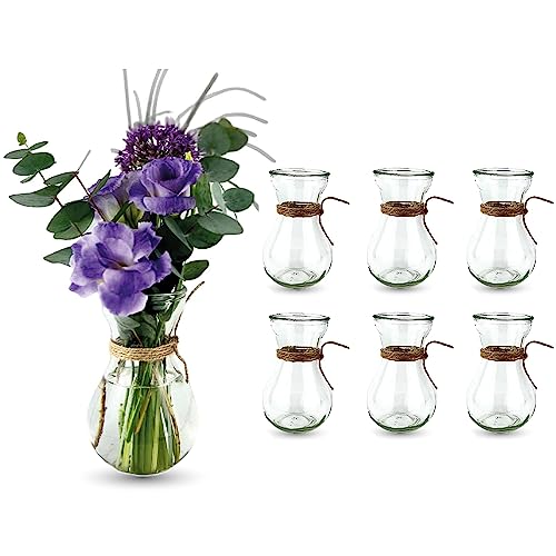 casavetro 6st Tee-Vase Blumen Tisch Dekoration Hochzeit Party Set Flasche Glas klar (6 Stück) von casavetro