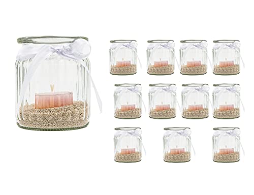 casavetro Teelichtgläser Set Kerzenhalter Glas (6 er Pack) Teelicht Kerzen Windlicht Hochzeit Party kleine Vase Tisch Deko-Licht von casavetro