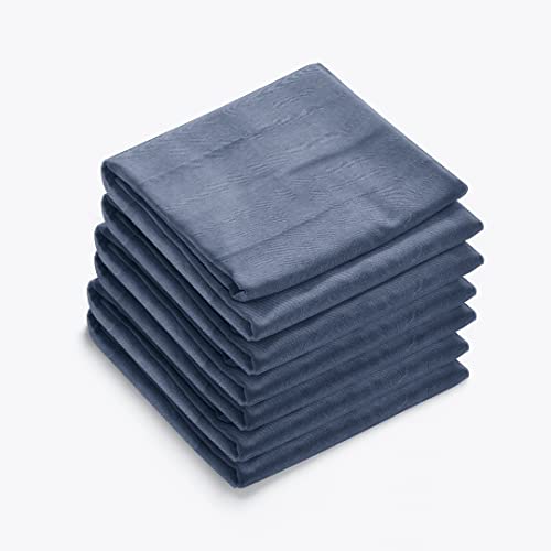 Casaviva® Set mit 6 Servietten aus gemischter recycelter Baumwolle, Hanf-Effekt, 40 x 40 cm (Blau) von casaviva