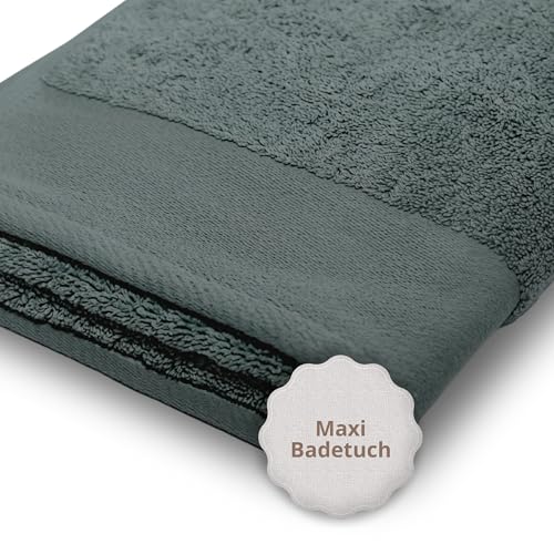 casaviva - Maxi-Badetuch 150x100 cm, 100% hochwertige Baumwolle 750 g/m² - Oeko-Tex Baumwollhandtuch, extra kuschelig und saugfähig, Duschtuch - Sage Grün von casaviva