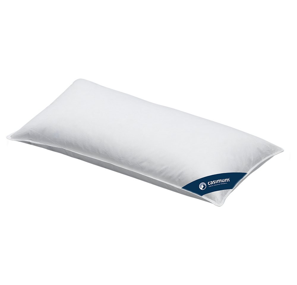 casimum 3-Kammer-Kopfkissen COMFORT Daunenkissen 80x80, Kopfkissen 40x80, weich & stützend, Füllung: weiße neue Daunen und Federn, Klasse I, Bezug: 100 % Baumwolle, Rückenschläfer, Seitenschläfer, hergestellt in Deutschland, für Allergiker geeignet, 80 x 80 & 40 x 80 von casimum