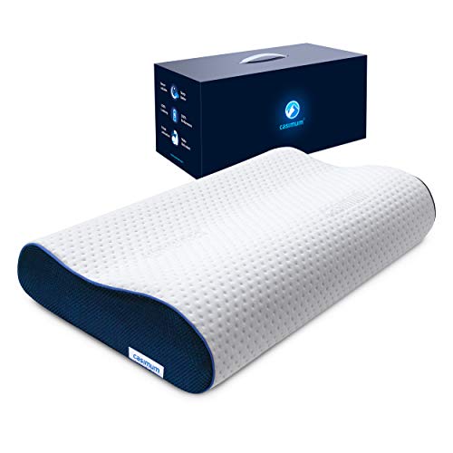 casimum Orthopädisches Nackenstützkissen Memory Foam - Höhenverstellbares Nackenkissen entlastet Kopf & HWS - Schlafkissen gegen Nackenschmerzen 60x30cm, mittelfest von casimum