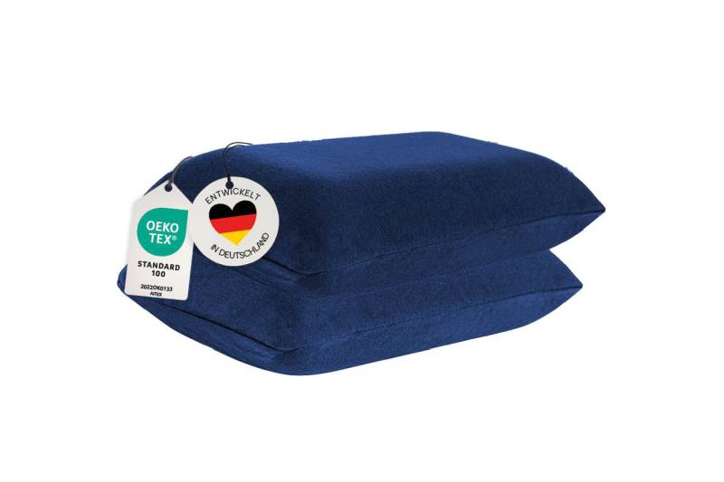 casimum Kissenbezug Schonbezüge für Reise-Nackenkissen SUPER TRAVEL - BLAU, (2 Stück), passend für Nackenstützkissen, 40x25cm, Doppelpack (2Stk) von casimum