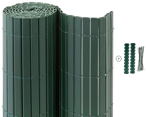 casmartis Premium PVC Sichtschutzmatte - grün - 100 x 300 cm - Zaunsichtschutz, Sichtschutzzaun, Balkonverkleidung, Zaunblende Garten Balkon Terrasse von casmartis