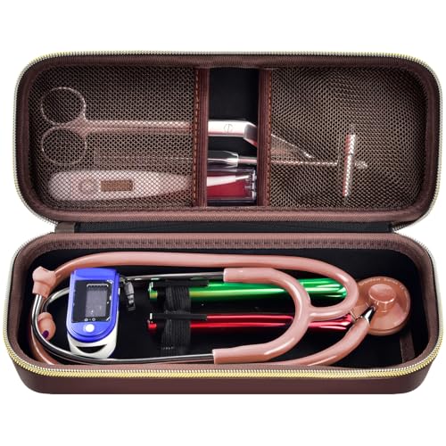 Casmilee Stethoskop Tasche für 3M Littmann Classic III Stethoskop zur Überwachung, Auch für Lightweight II S.E/für Kardiologie IV Diagnostik/für MDF Acoustica Stethoskope - Nur Tasche (Schokolade) von casmilee