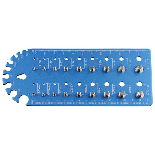 casstaly 18 Mutter- und Bolzengewindeprüfer, Feingewinde, Mutter- und Bolzengrößenlehre, vielseitiges Gewindejäger-Set von casstaly