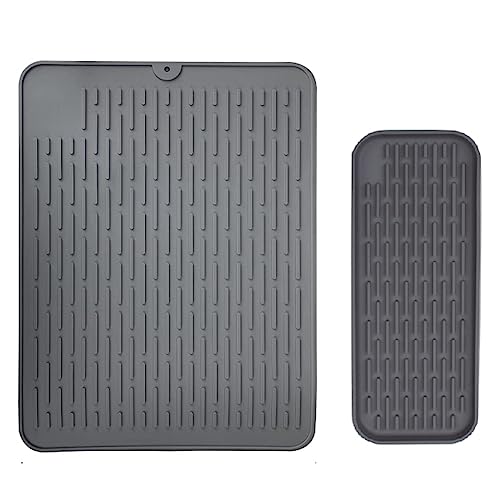casstaly 2 Stück/Set Silikon-Abtropfmatte, hitze- und rutschfeste Silikonmatte, Silikon-Abtropfmatte für Küche, Besteck casstaly 2 Stück/Set Silikon-Abtropfmatte, hitze- und rutschfeste Silikonmatte, Silikon-Abtropfmatte für Küche, Besteck von casstaly