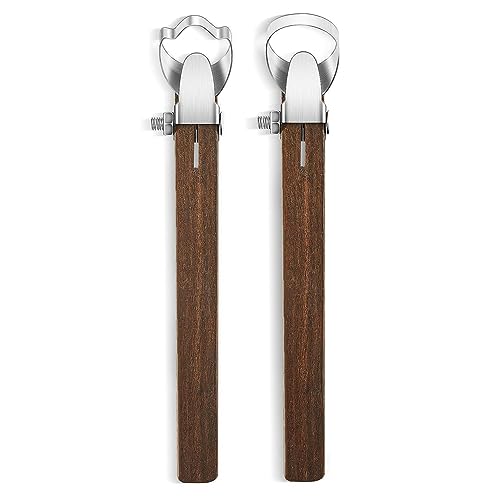 casstaly 2 Stück Skulpturenschaber Töpferei Schnitzwerkzeug Töpferei Tasse Griff Form Werkzeug Ton Extruder Werkzeug mit Holzgriff Einfache Installation von casstaly