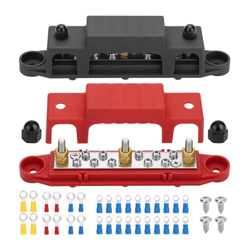casstaly 2 x Sammelschiene, 12 V Stromverteilerblock, 10 x 5/32 Zoll () Klemmschraube, Batterie-Sammelschiene von casstaly