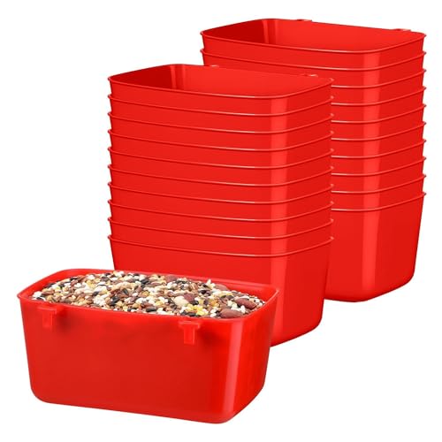 casstaly 20 Stück Käfigbecher, Bewässerungsbecher, 510 ml, Tauben-Futterstation, Kunststoff, Vogelkäfigbecher, hängend, Hasenfutterstation, Rot casstaly 20 Stück Käfigbecher, Bewässerungsbecher, 510 ml, Tauben-Futterstation, Kunststoff, Vogelkäfigbecher, hängend, Hasenfutterstation, Rot von casstaly