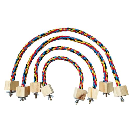 casstaly 4 x Papageienfarben, Baumwollseil, elastisch, für Papageien, Kletterspielzeug, stabiles Vogelschaukelgeschirr, Käfig-Spielzeug, Schaukelständer, einfach zu bedienen, B casstaly 4 x Papageienfarben, Baumwollseil, elastisch, für Papageien, Kletterspielzeug, stabiles Vogelschaukelgeschirr, Käfig-Spielzeug, Schaukelständer, einfach zu bedienen, B von casstaly