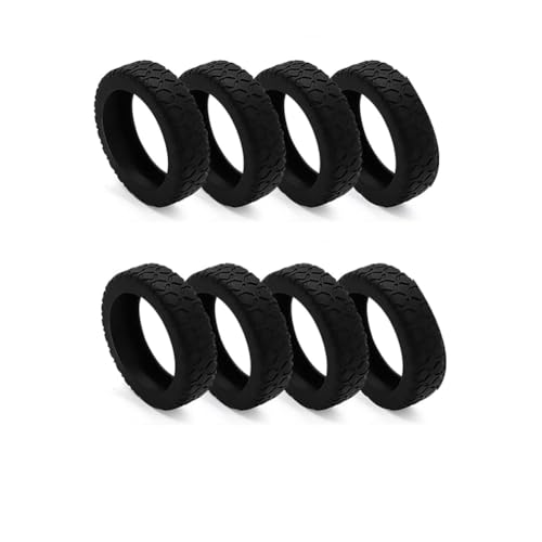 casstaly 8 x Koffer-Radabdeckungen, Silikon-Gepäckraum-Radabdeckung für die meisten 8 Spinner-Räder, Schwarz von casstaly