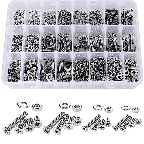 casstaly 900-teiliges Muttern und Schrauben Sortiment Kit für Heimprojekte Edelstahl Maschinenschrauben Sortiment Kit casstaly 900-teiliges Muttern und Schrauben Sortiment Kit für Heimprojekte Edelstahl Maschinenschrauben Sortiment Kit von casstaly