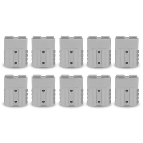 casstaly Anderson Style Steckverbinder-Set, 50 A, mit Anderson-Griff, Gabelstapler-Akku-Lade-Schnellverbinder-Set, Grau, 10 Stück von casstaly