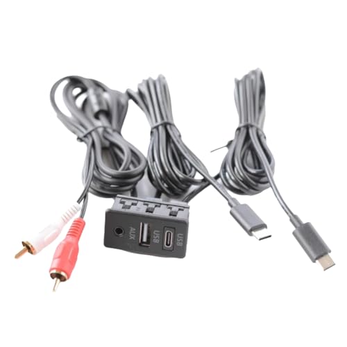 casstaly Android Navigationsgerät für Auto mit Panel AUX Typ C + Dual Eingang USB + AUX Schnittstelle Verlängerungskabel Panel Adapter von casstaly