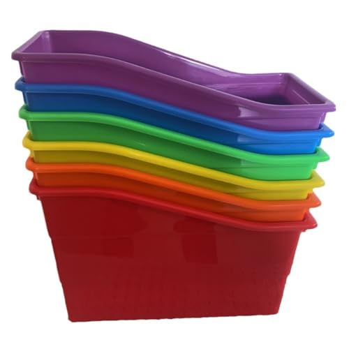 casstaly Buch- und Ordnerhalter für Klassenzimmer, Kunststoff, vertikale Aufbewahrung, Buch-Organizer, Ordner, Büro-Organisation, 6 Stück von casstaly