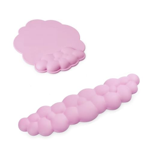 casstaly Cloud Handgelenkauflage-Set, ergonomische Tastatur-Handgelenkauflage, Maus, Handgelenkauflage, Computer, Gaming, Handgelenkauflage, rutschfeste Unterseite, einfache Installation, Rosa casstaly Cloud Handgelenkauflage-Set, ergonomische Tastatur-Handgelenkauflage, Maus, Handgelenkauflage, Computer, Gaming, Handgelenkauflage, rutschfeste Unterseite, einfache Installation, Rosa von casstaly