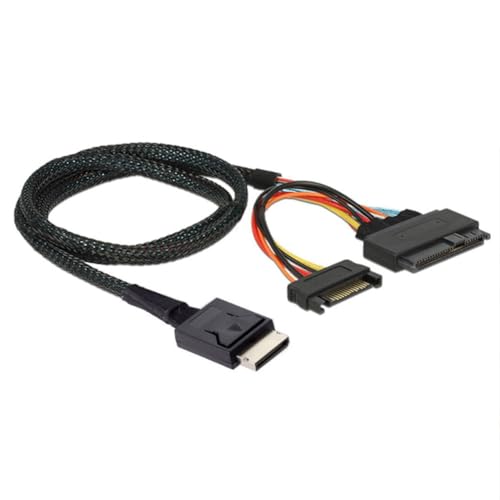 casstaly Gen 4 Oculink SFF-8611 4I auf PCIe SFF-8639 U.2 NVMe mit SATA 15P Stecker Power Server Kabel von casstaly