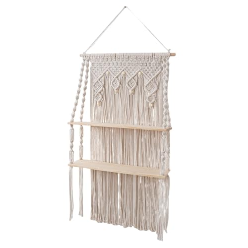 casstaly Hängeregal Makramee Boho Schwebende Pflanzen Fotos Lagerregal Holzregal für Schlafzimmer Wohnzimmer Badezimmer casstaly Hängeregal Makramee Boho Schwebende Pflanzen Fotos Lagerregal Holzregal für Schlafzimmer Wohnzimmer Badezimmer von casstaly