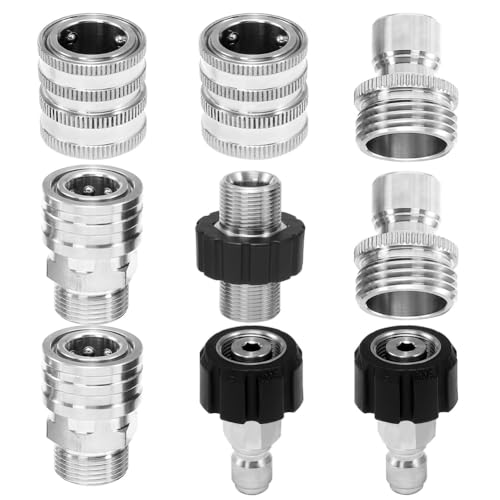 casstaly Hochdruckreiniger-Adapter-Set M22 auf 3/20.3 cm Schnelltrennsatz männlich M22 Schlauchadapter Edelstahl 9er-Pack casstaly Hochdruckreiniger-Adapter-Set M22 auf 3/20.3 cm Schnelltrennsatz männlich M22 Schlauchadapter Edelstahl 9er-Pack von casstaly