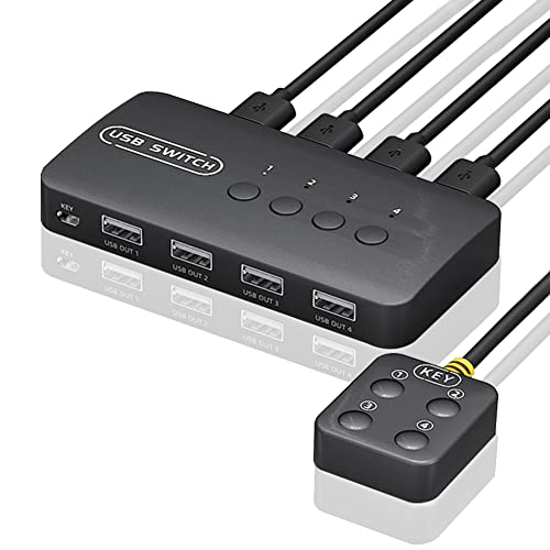 casstaly KVM Switch USB Switch Shared Controller Adapter 4 Eingänge 4 Ausgänge für Laptop Computer Drucker Tastatur Maus Monitor casstaly KVM Switch USB Switch Shared Controller Adapter 4 Eingänge 4 Ausgänge für Laptop Computer Drucker Tastatur Maus Monitor von casstaly