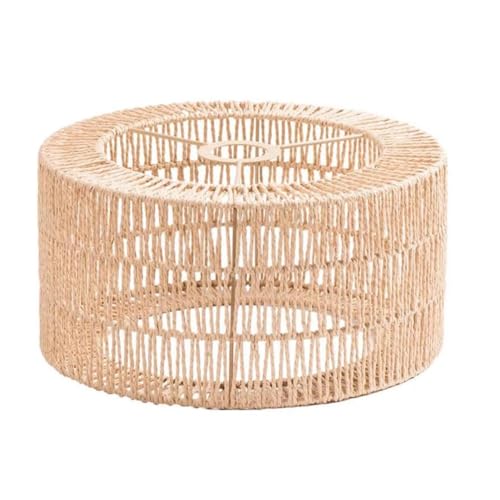 casstaly Lampenschirm aus Papierseil für Deckenleuchte, Boho-Stil, Schutz für Restaurant, Café, Wohnzimmer, 22 x 11 cm von casstaly
