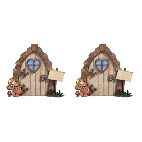 casstaly Mini-Heimdekorationen, Holz, Märchen, Tor, Tür, Dekoration, Basteln, Ornamente, einfach zu bedienen, 2 Stück casstaly Mini-Heimdekorationen, Holz, Märchen, Tor, Tür, Dekoration, Basteln, Ornamente, einfach zu bedienen, 2 Stück von casstaly
