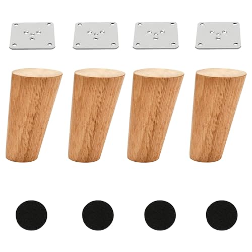casstaly Möbelbeine aus Holz, konisch, 10,2 cm, 4 Stück, rund, massiv, unlackiert, Mitte des Jahrhunderts, Ersatzbeine für Sofa, einfach zu bedienen casstaly Möbelbeine aus Holz, konisch, 10,2 cm, 4 Stück, rund, massiv, unlackiert, Mitte des Jahrhunderts, Ersatzbeine für Sofa, einfach zu bedienen von casstaly