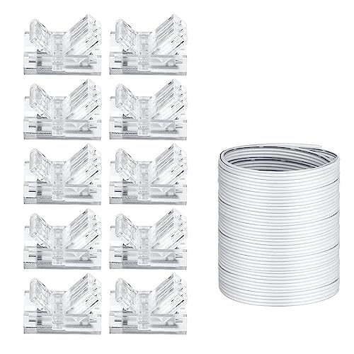 casstaly RGB Verlängerungskabel Wire Cord 10mm LED Lichtleiste Steckverbinder Weiß für LED RGB Streifen Licht von casstaly