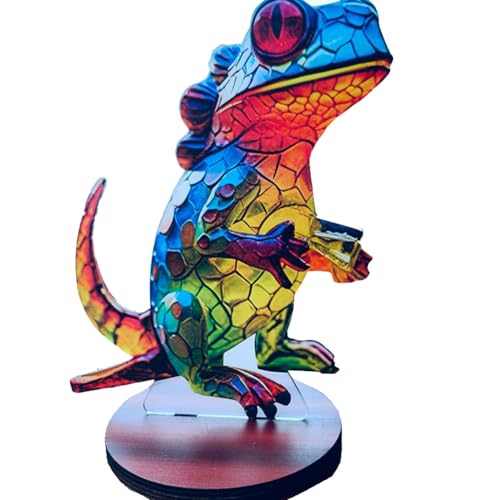 casstaly Schreibtisch-Ornament, doppelseitig, mehrfarbig, Eidechse, einfach zu installieren, einfach zu verwenden von casstaly