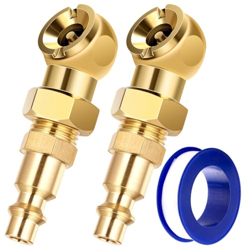 casstaly Tragbares Luftfutter aus massivem Metall, geschlossener Kugel, Luftfutter + 6,35 mm NPT Standard-Schnellstecker, Reifenfüller, Messgerät, Düse, Metall, 2 Stück casstaly Tragbares Luftfutter aus massivem Metall, geschlossener Kugel, Luftfutter + 6,35 mm NPT Standard-Schnellstecker, Reifenfüller, Messgerät, Düse, Metall, 2 Stück von casstaly