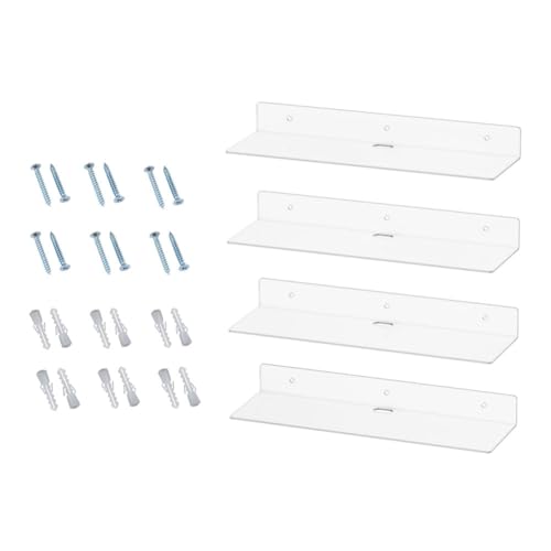 casstaly Transparente Acrylregale, schwebende Regale, 4 Stück, 29 cm, Wandregale für Schlafzimmer, Badezimmer, Wohnzimmer, Spielzimmer casstaly Transparente Acrylregale, schwebende Regale, 4 Stück, 29 cm, Wandregale für Schlafzimmer, Badezimmer, Wohnzimmer, Spielzimmer von casstaly