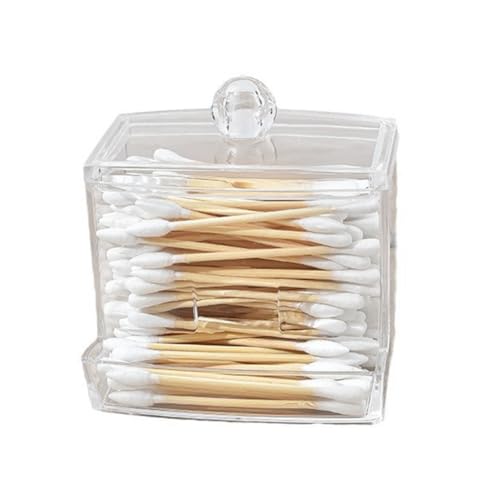 casstaly Wattestäbchen-Box – transparente Abdeckung, staubdicht, Wattestäbchen, Zahnstocher, Aufbewahrungsbox, Mehrzweck-Spender von casstaly