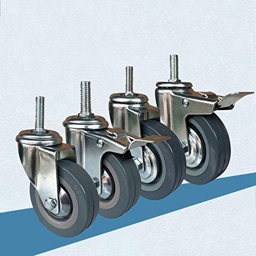 caster Schwerlastrollen M10 / M12 Schwenkrollen Industrielle Lenkrollen Mit Gewinde Kugellager Tragkraft 350kg 4er Pack von caster