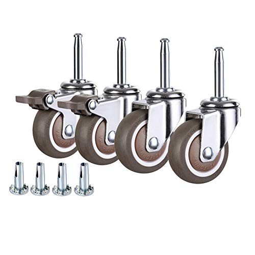Kinderbett Leise Rollen Gummi 2 Zoll M8 Stielrollen Mit Bremse Universal- Schwenken Möbel Wagen Lenkrollen Sicher Für Parkettboden Teppich 50mm 4 Packungen -180KG von castors