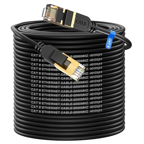 Cat 8 Ethernet Kabel 75m High Speed Robustes 26AWG Cat8 Netzwerkkabel 40Gbps 2000MHz mit RJ45 Stecker Vergoldet Internet Kabel Outdoor und Innen Router kompatibel Cat 8 Ethernet Kabel 75m High Speed Robustes 26AWG Cat8 Netzwerkkabel 40Gbps 2000MHz mit RJ45 Stecker Vergoldet Internet Kabel Outdoor und Innen Router kompatibel von cat gruciso
