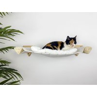 Katzen-Wandhängematten, Moderne Möbel Für Haustiere, Holz-Hängematte Mit Kissen, Katzenliebhaber-Geschenk, Wand-Hängemattenbett von catbossshelfs