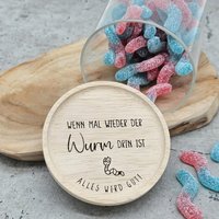 Vorratsglas Mit Gravur "Wenn Mal Wieder Der Wurm Drin Ist" - Individualisierbar Größenauswahl von catinaboxde