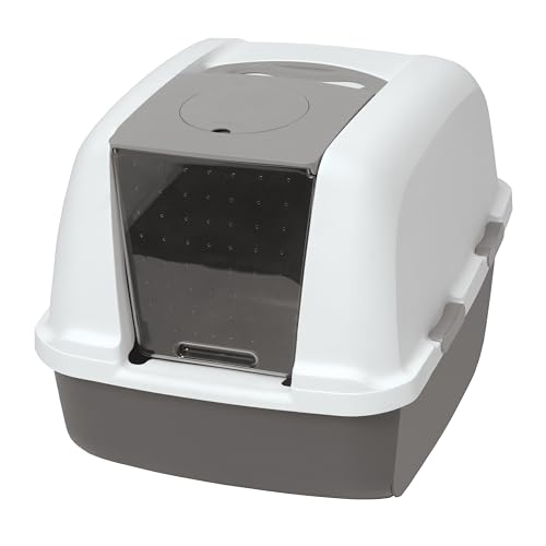 Catit Jumbo Katzentoilette mit Abdeckung, Grau von Catit