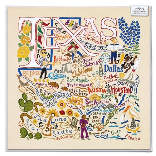 Catstudio Texas, Kunstdruck, 20,3 x 20,3 cm, Geographie-inspirierte Galerie-Wandkunst Catstudio Texas, Kunstdruck, 20,3 x 20,3 cm, Geographie-inspirierte Galerie-Wandkunst von catstudio