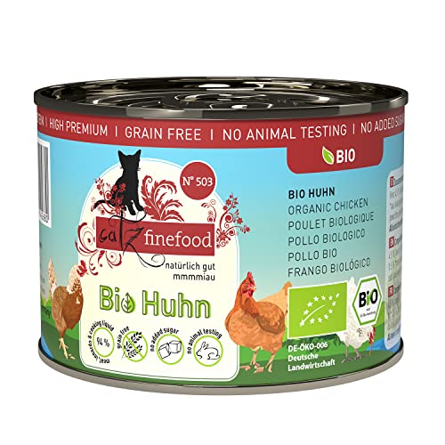 catz finefood Bio Katzenfutter Huhn - N° 503 - Nassfutter für Katzen - 6 x 200 g - Ohne Getreide & zugesetzten Zucker (1,2 kg) catz finefood Bio Katzenfutter Huhn - N° 503 - Nassfutter für Katzen - 6 x 200 g - Ohne Getreide & zugesetzten Zucker (1,2 kg) von catz finefood