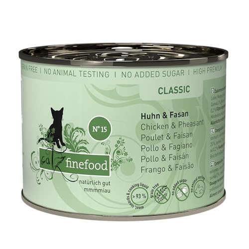 catz finefood N° 15 Huhn & Fasan Feinkost Katzenfutter nass, verfeinert mit Quinoa & Kresse, 6 x 200g Dosen catz finefood N° 15 Huhn & Fasan Feinkost Katzenfutter nass, verfeinert mit Quinoa & Kresse, 6 x 200g Dosen von catz finefood
