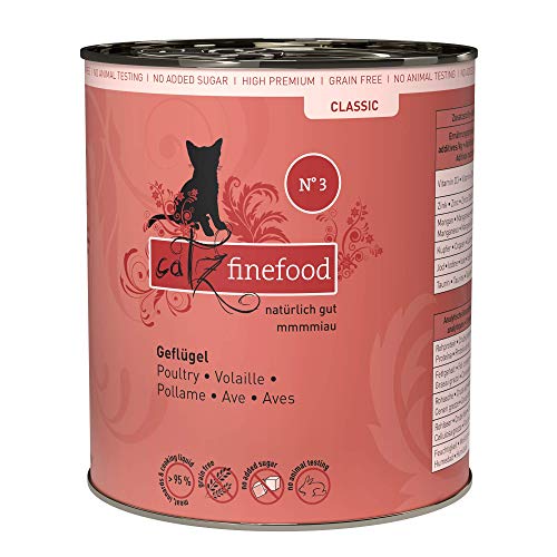 catz finefood N° 3 Geflügel Feinkost Katzenfutter nass, verfeinert mit Preiselbeeren & Löwenzahn, 6 x 800g Dosen catz finefood N° 3 Geflügel Feinkost Katzenfutter nass, verfeinert mit Preiselbeeren & Löwenzahn, 6 x 800g Dosen von catz finefood