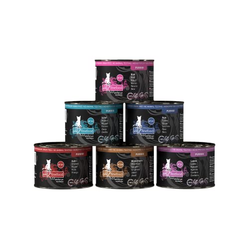 catz finefood Purrrr Collection I - Monoprotein Katzenfutter nass - getreidefrei, zuckerfrei, hypoallergen - hoher Fleischanteil - Multipack Nassfutter für Katzen - im Beutel, 6 x 200g catz finefood Purrrr Collection I - Monoprotein Katzenfutter nass - getreidefrei, zuckerfrei, hypoallergen - hoher Fleischanteil - Multipack Nassfutter für Katzen - im Beutel, 6 x 200g von catz finefood