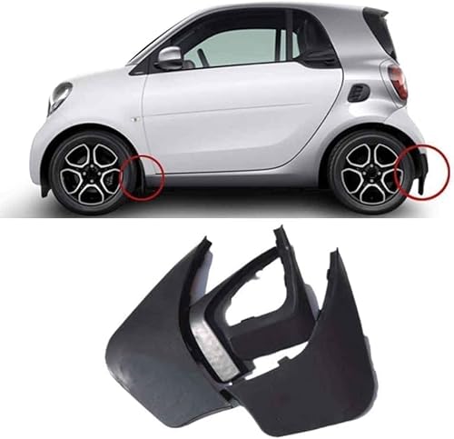 cchhHUAc Auto Fender Mudflaps für Smart 451 Fortwo 453 Fortwo Forfour - Front hinten Gummi Spritzschutz/Reifenschutz Schmutzfänger Zubehör von cchhHUAc
