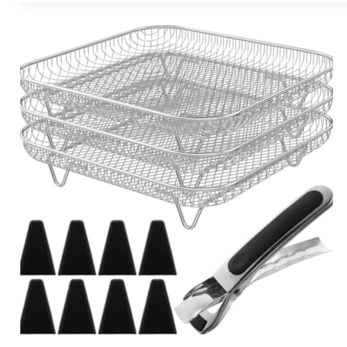 ccsxqy 20,8 cm quadratisches Luftfritteusen-Gestell & Korb-Set – 3-stöckiges stapelbares Dörr-Rack, universelles Luftfritteusen-Zubehör für quadratische Luftfritteusen (Innengröße > 20,8 cm ccsxqy 20,8 cm quadratisches Luftfritteusen-Gestell & Korb-Set – 3-stöckiges stapelbares Dörr-Rack, universelles Luftfritteusen-Zubehör für quadratische Luftfritteusen (Innengröße > 20,8 cm von ccsxqy
