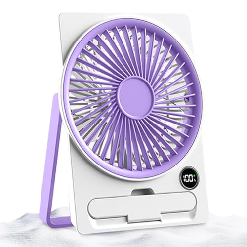 Portable Desktop Fan, Personal Small Air Cooler, Usb Rechargeable Cooling Device, Six Speed Adjustable with Lcd Display Ideal for Dorm, Study, Bedroom, 5.71x1.57x7.09 Inches von ccuzs