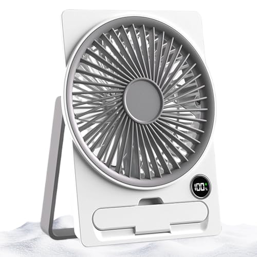Portable Desktop Fan, Personal Small Air Cooler, Usb Rechargeable Cooling Device, Six Speed Adjustable with Lcd Display Ideal for Dorm, Study, Bedroom, 5.71x1.57x7.09 Inches von ccuzs