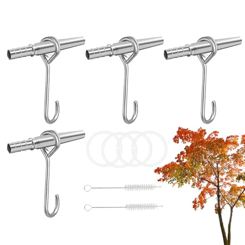 Tree Sap Tapping Kit, 4 Sets Portable Trunk Faucet Syrup, Collection Drill Bits, Maple Trees Taps Spiles with Cleaning Brushes for Outdoor (Material: Stainless Steel) von ccuzs