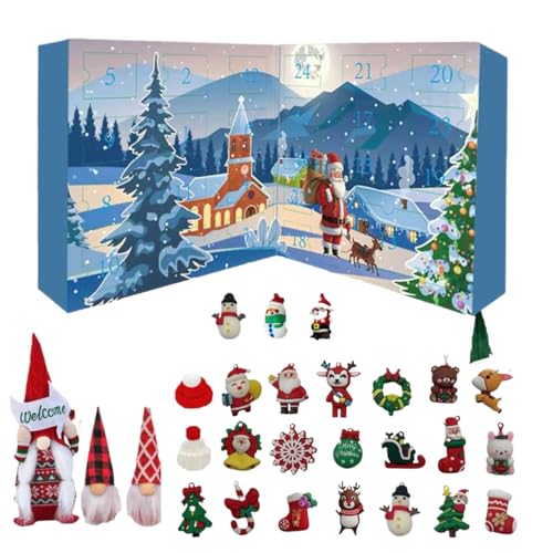 Weihnachts-Countdown-Kalender, Ornamente für Wichtelpuppen, Plüsch-Zwerge, 24-Tage-festliche Anzeige für den Baumtisch des da, 8,27 x 8,27 x Weihnachts-Countdown-Kalender, Ornamente für Wichtelpuppen, Plüsch-Zwerge, 24-Tage-festliche Anzeige für den Baumtisch des da, 8,27 x 8,27 x von ccuzs